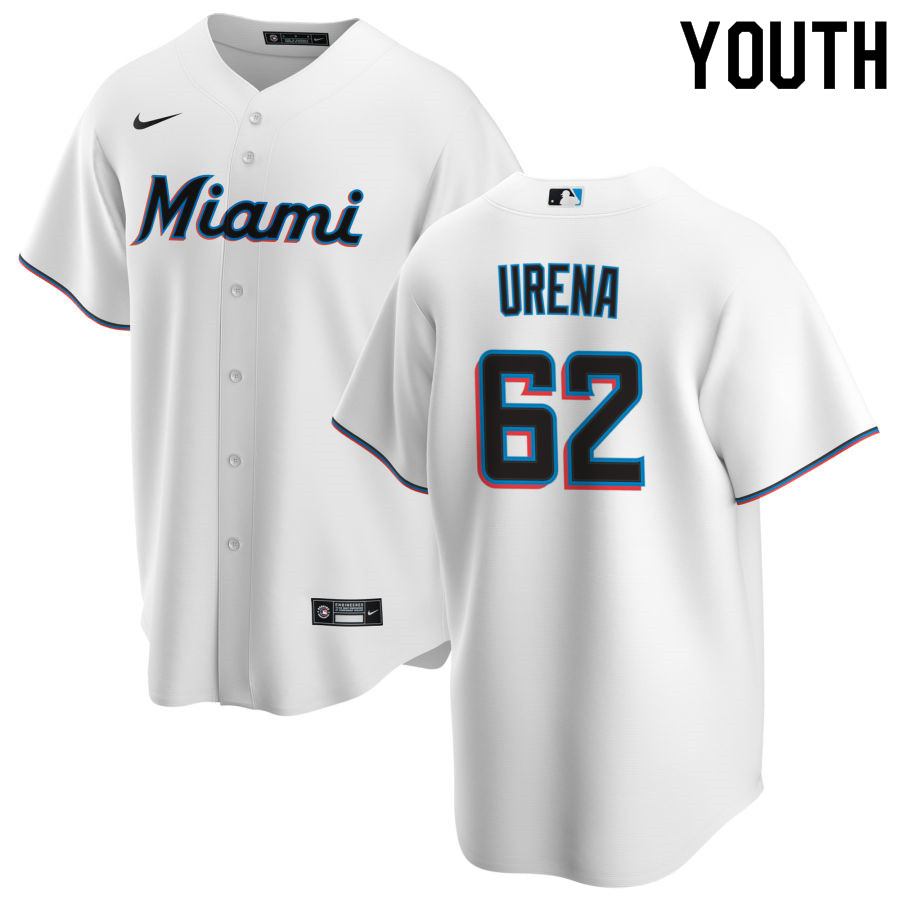 Nike Youth #62 Jose Urena Miami Marlins Baseball Jerseys Sale-White